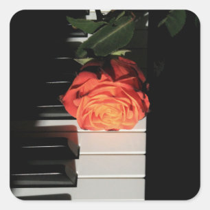 Pegatina Cuadrada Obra de arte de piano asombrosa