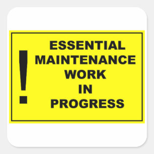 Pegatina Cuadrada Obras en fase de creación esenciales del