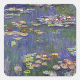 Pegatina Cuadrada Obras maestras de nenúfares de Monet