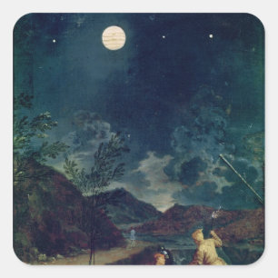 Pegatina Cuadrada Observaciones astronómicas