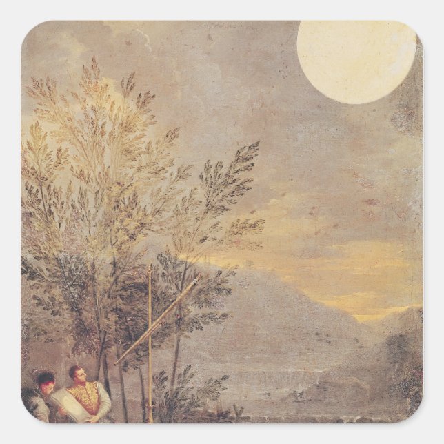 Pegatina Cuadrada Observaciones astronómicas (Anverso)