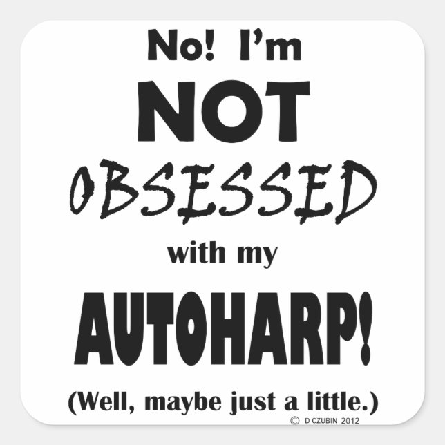 Pegatina Cuadrada Obssed Autoharp (Anverso)