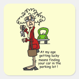 Pegatina Cuadrada Obteniendo humor afortunado