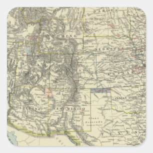 Pegatina Cuadrada Occidental de EE.UU.