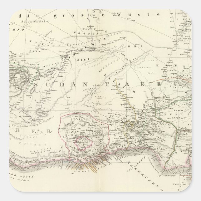 Pegatina Cuadrada Occidente de MittelAfrica - África Central Occiden (Anverso)