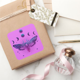 Pegatina Cuadrada Occulto de la boca de muerte