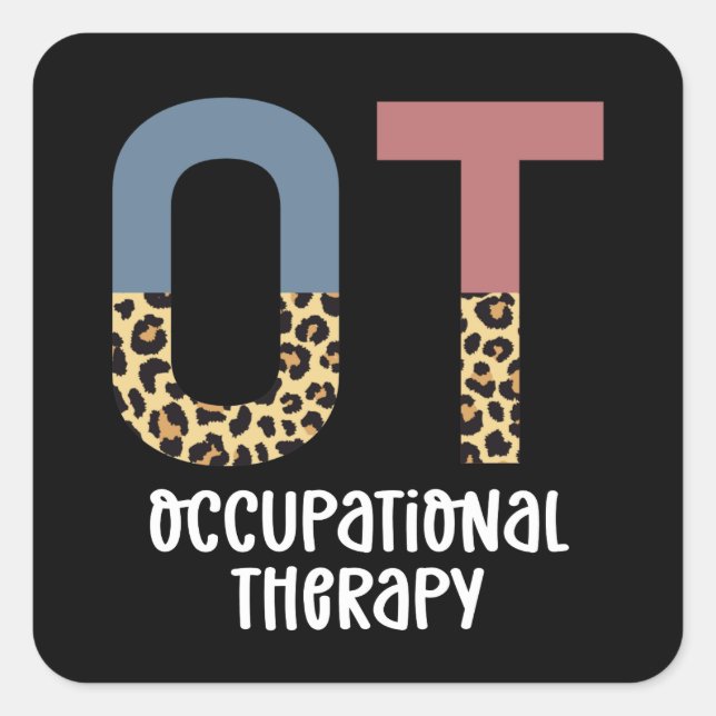 Pegatina Cuadrada Occupational Therapy OT Cheetah Future OT Gifts (Anverso)