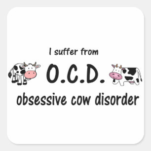 Pegatina Cuadrada OCD Cow