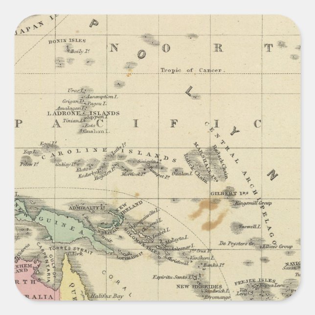 Pegatina Cuadrada Oceanía (Anverso)