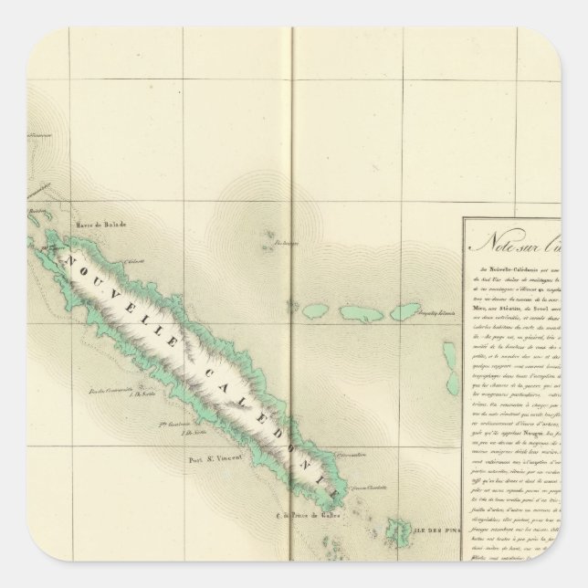 Pegatina Cuadrada Oceanía de Nueva Caledonia no 46 (Anverso)