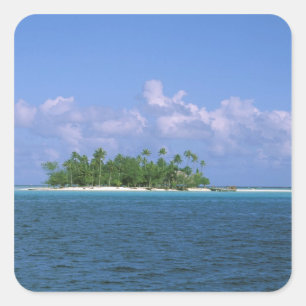 Pegatina Cuadrada Oceanía, Polinesia Francesa, Tahití. Pequeño