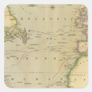 Pegatina Cuadrada Océano Atlántico