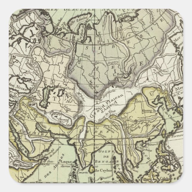 Pegatina Cuadrada Océano Índico (Anverso)