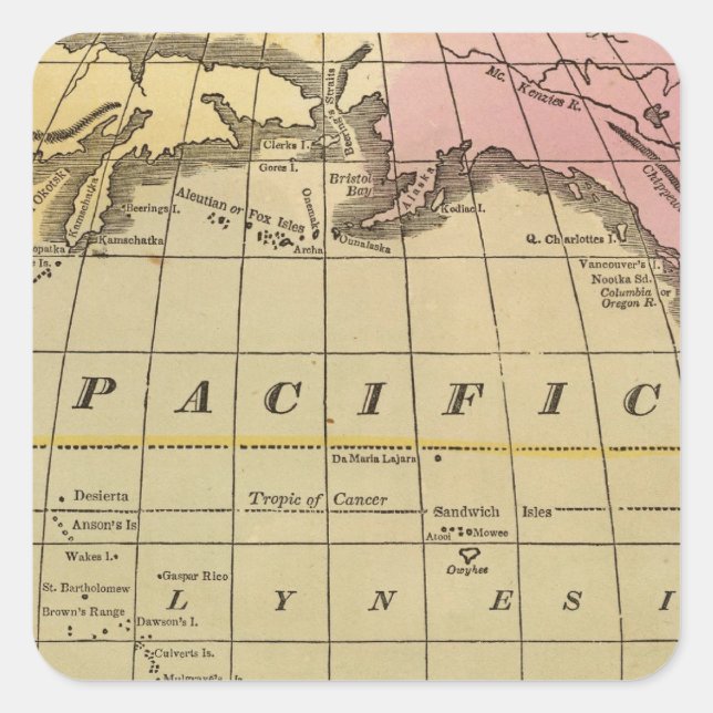 Pegatina Cuadrada Océano Pacífico 7 (Anverso)