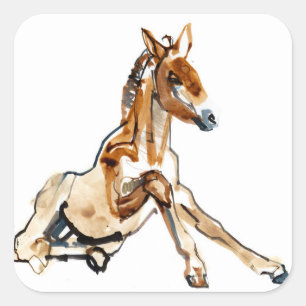 Pegatina Cuadrada Ochre Foal