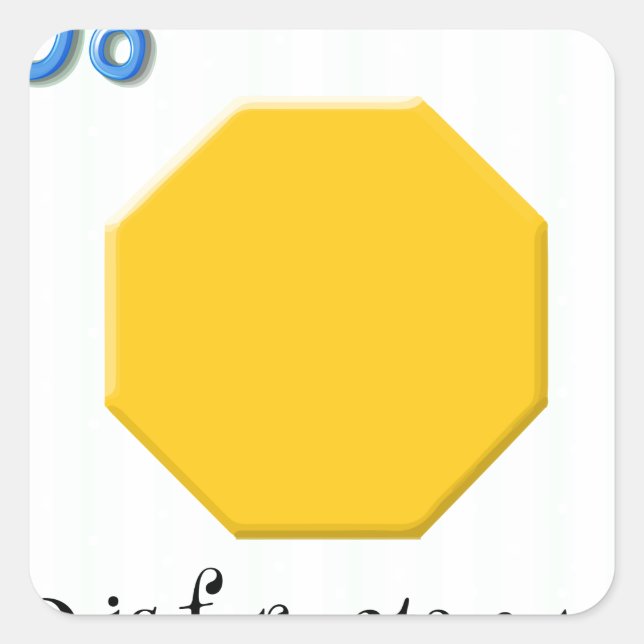 Pegatina Cuadrada Octágono (Anverso)