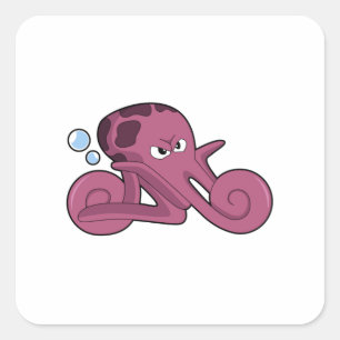 Pegatina Cuadrada Octopus como motocicleta