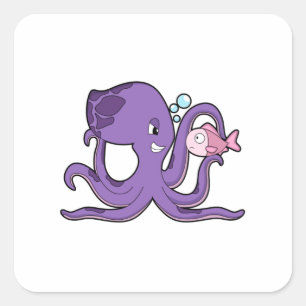 Pegatina Cuadrada Octopus con pescado.PNG