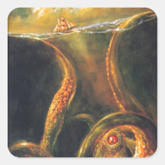 Pegatina Cuadrada Octopus monstrual