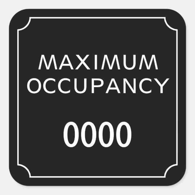 Pegatina Cuadrada Ocupación máxima (Anverso)