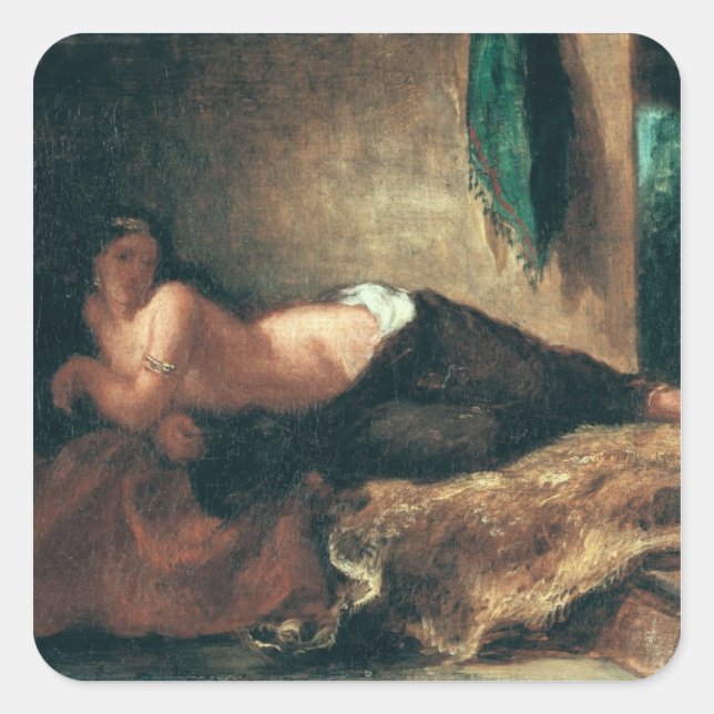 Pegatina Cuadrada Odalisque (Anverso)