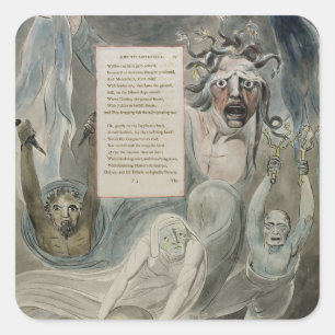 Pegatina Cuadrada Ode a Adversity, de "Los poemas de Thomas Gray"