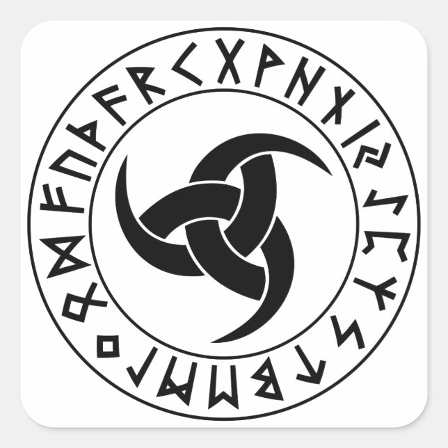Pegatina Cuadrada Odhroerir RunShield (Anverso)