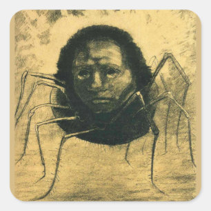 Pegatina Cuadrada Odilon Redon, La Araña Llorando,