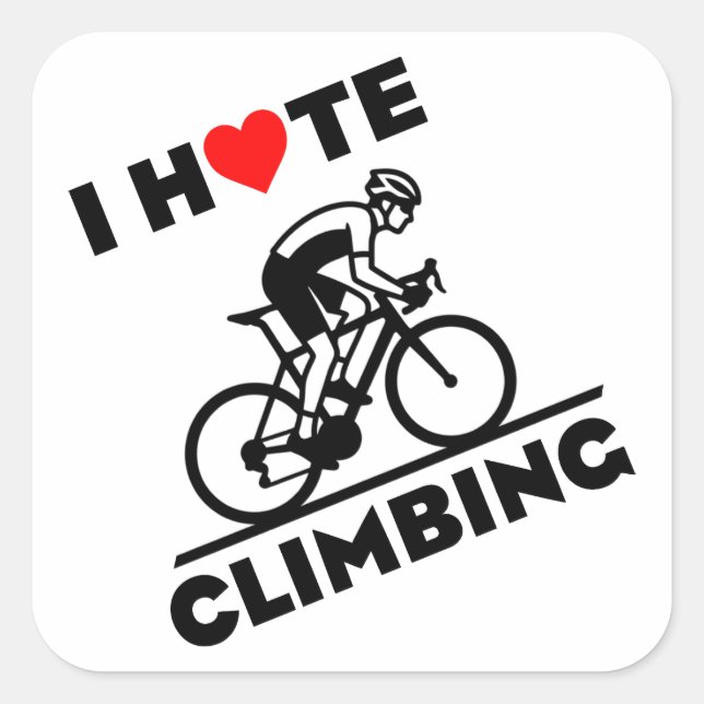 Pegatina Cuadrada Odio el ciclismo de montaña (Anverso)
