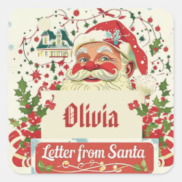 Pegatina Cuadrada Official North Pole Mail Sticker | Santa Delivery