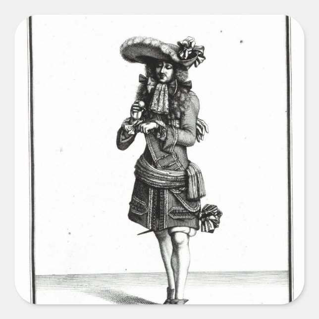 Pegatina Cuadrada Oficial del Rey, 1675 (Anverso)