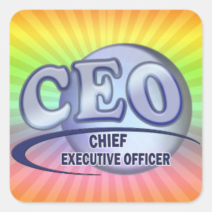 PEGATINA CUADRADA OFICIAL EJECUTIVO DEL JEFE EJECUTIVO DE LOGO AZUL