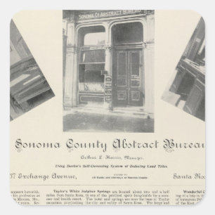 Pegatina Cuadrada Oficina abstracta del condado de Sonoma,