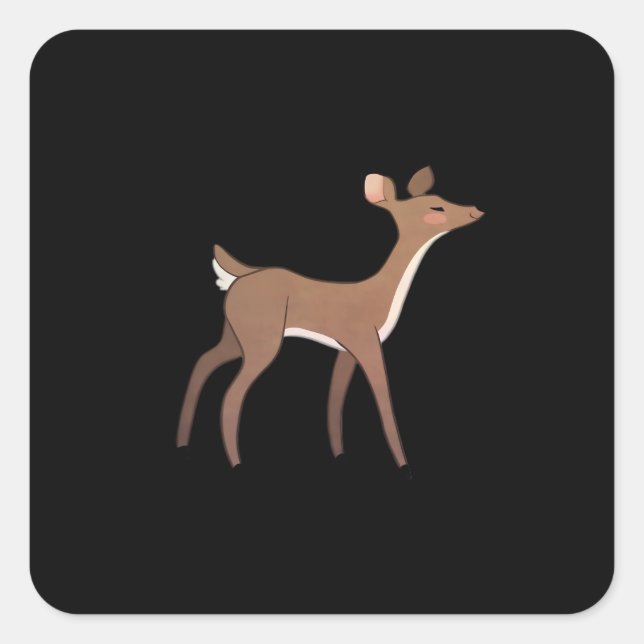 Pegatina Cuadrada Oh Deer Me Whimsical Creative Design  (Anverso)