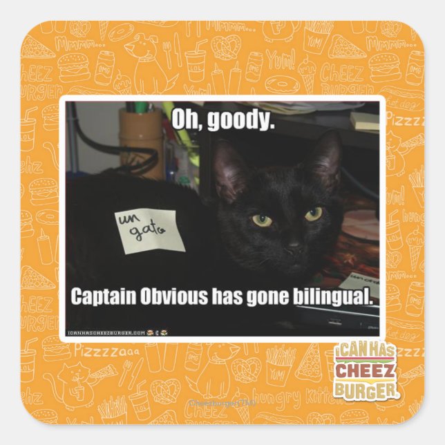 Pegatina Cuadrada Oh, Dios. (Anverso)