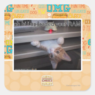 Pegatina Cuadrada oh hola aumenté su RAM