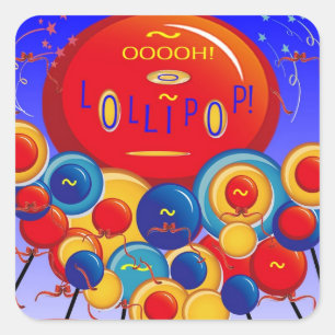 Pegatina Cuadrada ¡oh Lollipop!