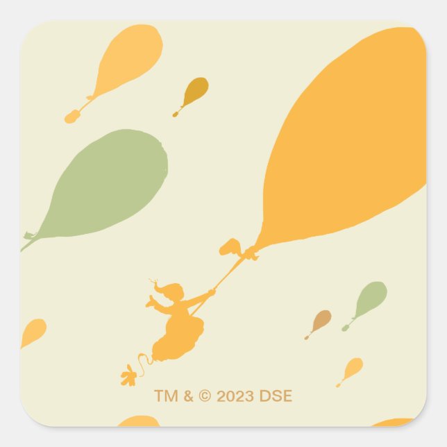 Pegatina Cuadrada ¡Oh, los lugares a los que vas! Patrón de esquema  (Anverso)