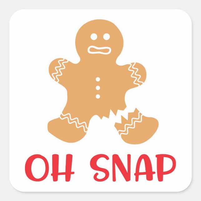 Pegatina Cuadrada Oh Navidades Snap Xmas Holiday Gingerbread (Anverso)