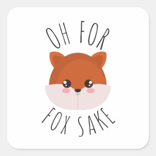 Pegatina Cuadrada Oh por Fox Sake