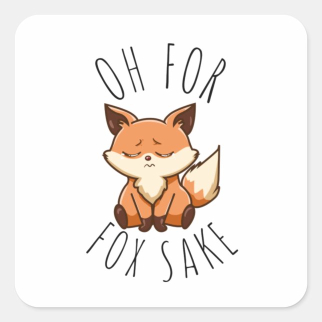 Pegatina Cuadrada Oh por Fox Sake (Anverso)