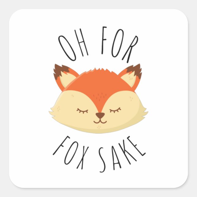 Pegatina Cuadrada Oh por Fox Sake (Anverso)