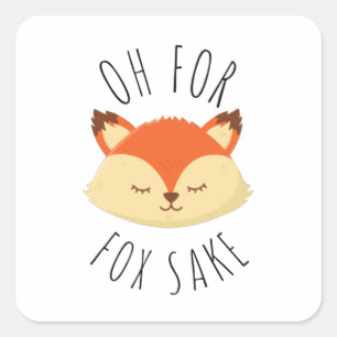 Pegatina Cuadrada Oh por Fox Sake       