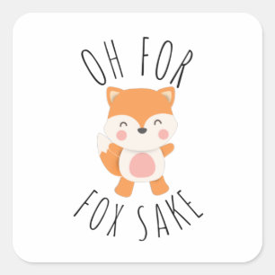 Pegatina Cuadrada Oh por Fox Sake