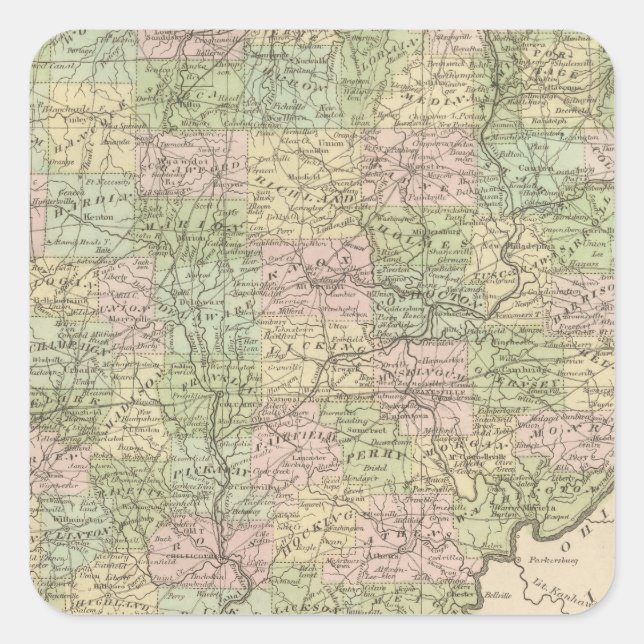 Pegatina Cuadrada Ohio (Anverso)