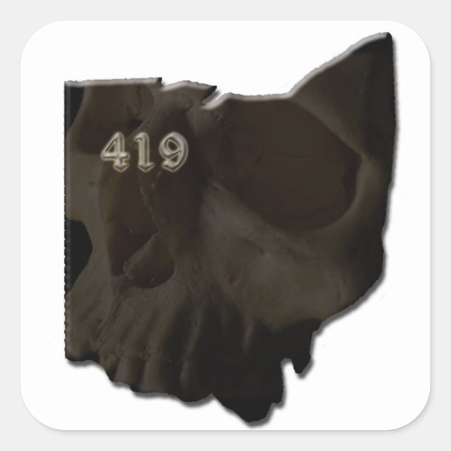 PEGATINA CUADRADA OHIO (Anverso)