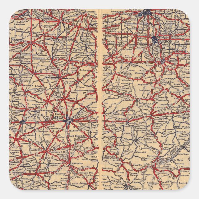 Pegatina Cuadrada Ohio 14 (Anverso)