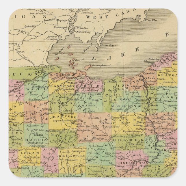 Pegatina Cuadrada Ohio 7 (Anverso)