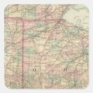 Pegatina Cuadrada Ohio e Indiana