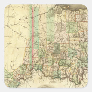 Pegatina Cuadrada Ohio e Indiana 2